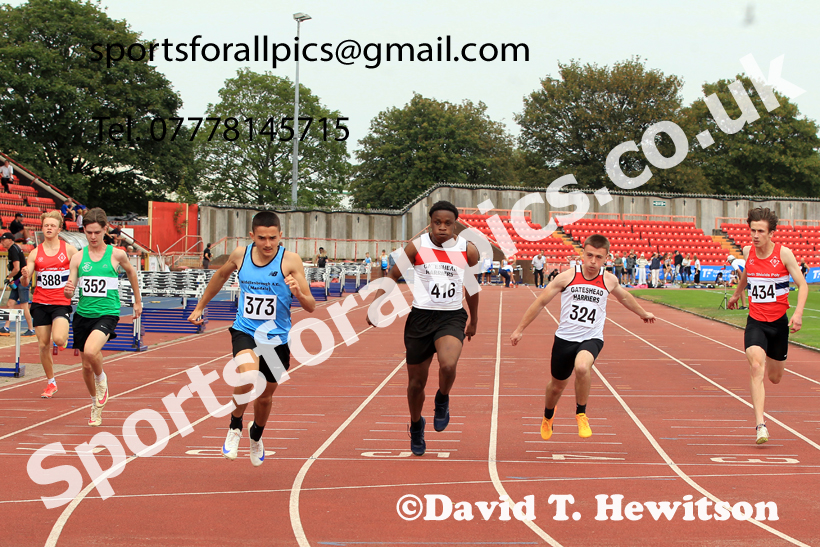 100 metres, Gateshead Tartan Games.  Photo: David T. Hewitson/Sports for All Pics